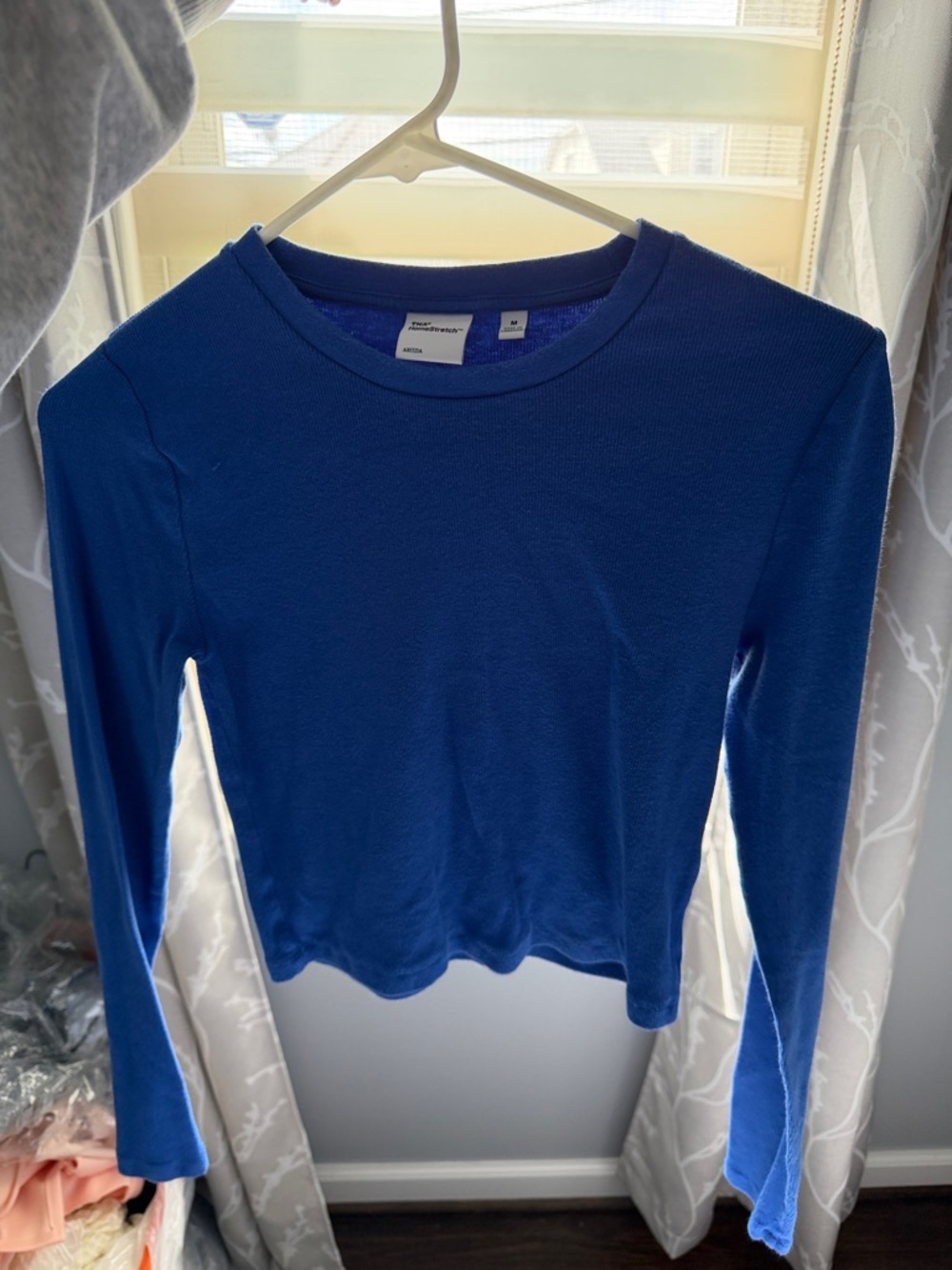 Aritzia Royal Blue Long-Sleeve Crop Top